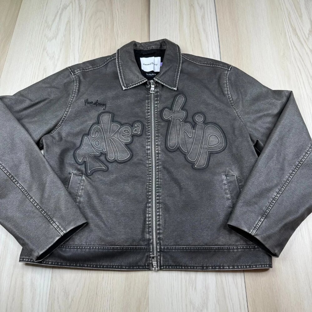 House of Sunny Women's Black The Big Bang Vol 23 Faux Leather Jacket Size Large